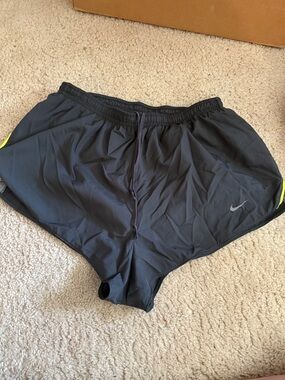 Nike Black Shorts with Neon Yellow Trim